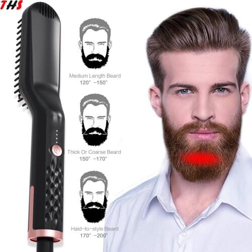 Beard comb Straight hair comb man men lady ladies women Multifunctional styling ribs electric back head curling fluffy hair iron