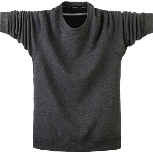 Oversized 6XL Autumn and Winter Mens T Shirts 2021 New Arrivals Men Soft Velvet Thick Warm O-neck Long Sleeve T Shirt
