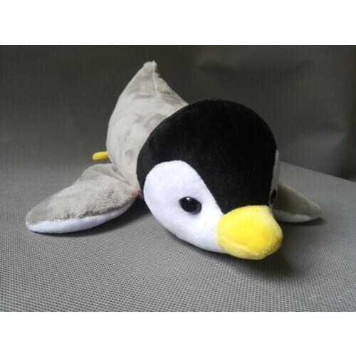 Cartoon gray penguin plush toy about 28cm prone penguin soft doll kids toy birthday gift h0081