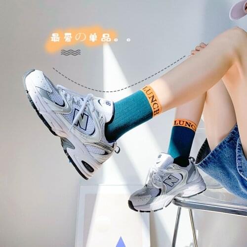 10 pieces = 5 piars New Cotton Socks Women Socks Japanese-Style Letter Simple and Elegant Cotton Socks women