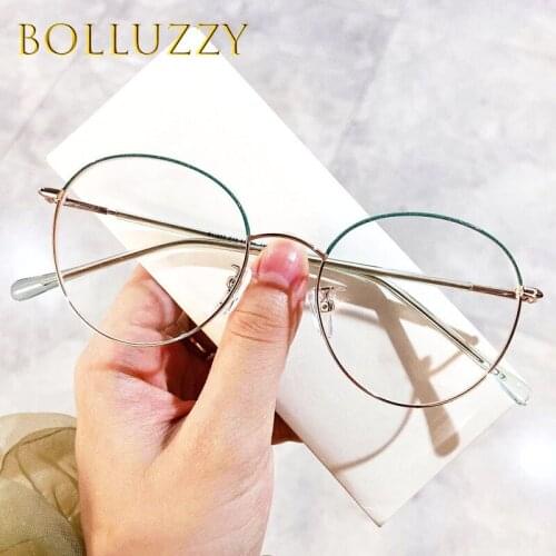 Round Eye Glasses Frame Women Men Glasses Designer Optical Frames Eyeglasses Vitange Metal Eyewear Non Prescription Wholesale