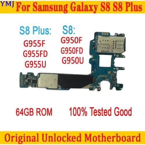For Samsung Galaxy S8 Plus G955F G955FD G955U Original unlocked Motherboard EU Version for S8 G950F G950FD G950U Mainboard