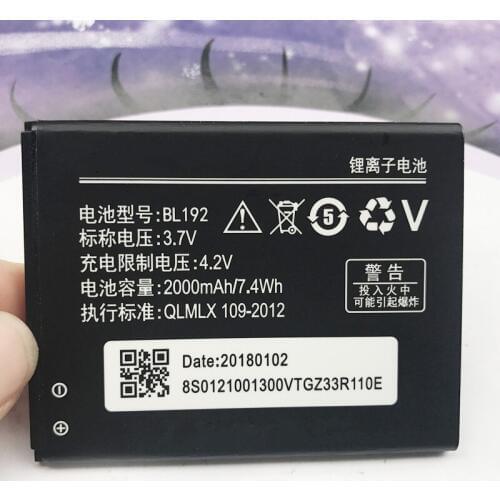 Original 2000mAh BL192 Battery For Lenovo A328 A328T A526 A750 A529 A560 A680 A590 A300 A388T A505E Batteries