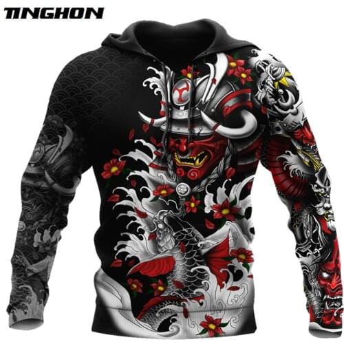 Autumn Fashion Hoodies Beautiful Samurai Carp Fishing 3D Printed hoodies Unisex Zip Pullover Casual Harajuku Streetwear WS82