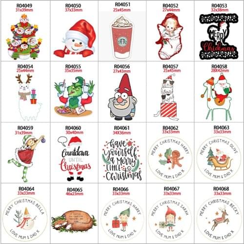 Christmas Style Printed Acrylic Planar Resin for DIY Decoration Crafts Accessories 30pcs/lot R0404 R0405 R0406