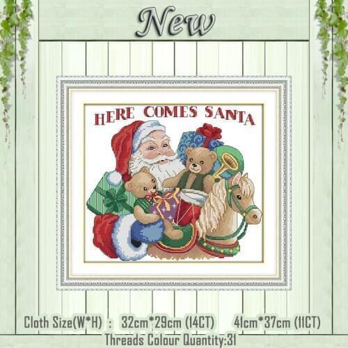 Christmas gift Santa Claus painting counted print on the canvas DMC 11CT 14CT kits chinese Cross Stitch embroider needlework Set