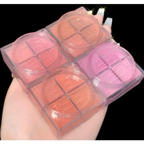 Face Blusher Powder Rouge Makeup Cheek Blusher Powder Minerals Palettes Blusher Brush Palette Natural Colors TSLM1