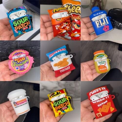 Silicone Cases For Apple Airpods 1/2/Pro 3D Delicious Food Cookies Drink Wireless Headset Cover Protect Cover for Airpods Pro 2
