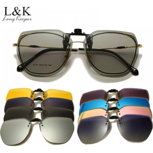 Polarized Clip on Sunglasses Men Women Photochromic Sun Glasses Night Vision Driving Goggle Flip Up Lens Glasses UV400 Oculos