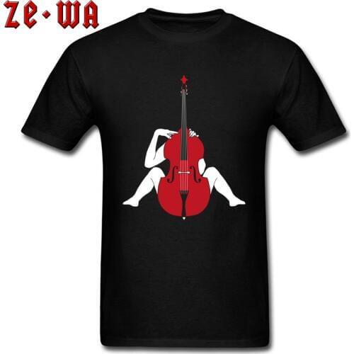 Brand New Tee Shirt Women Men Style Art Guitar Double Bass Lover Soul Graphic T-Shirts Autumn Winter Basic Tshirt On Sale