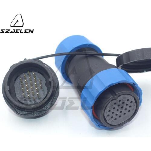 SD28TP-ZM , 28mm 22pin panel Mount Waterproof Wire Connector IP67,Female Plug and Male Socket ,Electrical Power Cable connector