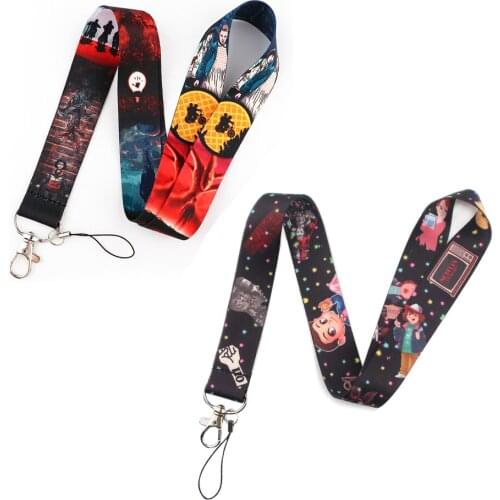 YL377 Stranger Things TV Lanyard Keychain ID Badge Holders Mobile Phone Rope Key Lanyard Neck Straps Key Rings Accessories