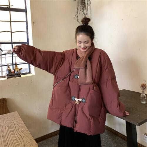 Bella philosophy 2020 spring women solid thick warm coats lady loose pocket horn button outwear female Harajuku Casual parkas