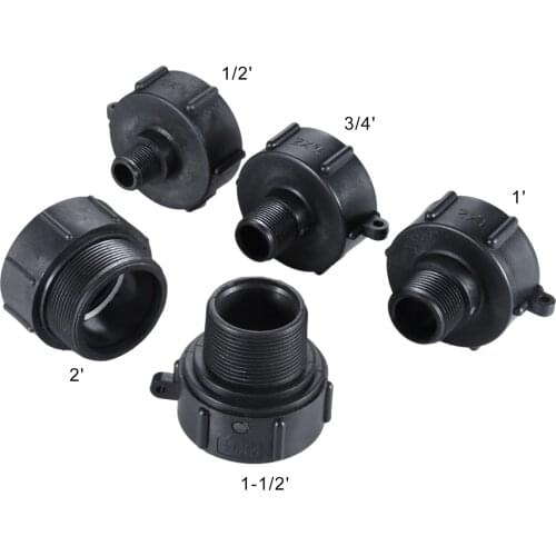 1Pc 1/2 Inch 3/4 Inch 1 Inch 1-1/2 Inch 1000L IBC Water Tank Garden Hose Adapter Fitting S60x6 Garden Hose Pipe Valve