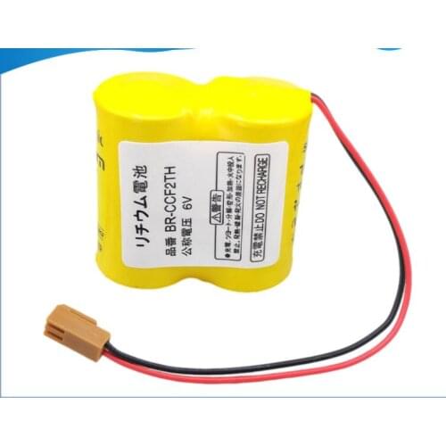 10pcs/lot BR-CCF2TH Battery with w/2P plug 6V 5000mah PLC FANUC Lithium Batteries
