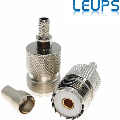 10PCS UHF Female SO239 SO-239 Window Crimp RG58 RG142 LMR195 RG223 50-3 Cables RF Connector