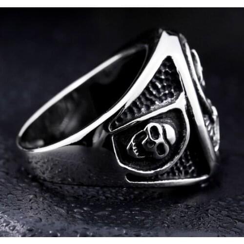 2017 Cool Death Skull Ring 316L Stainless Steel Mens Biker Ring