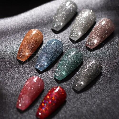 3 Colors/Set Broken Diamond Gel Nail Polish Crystal Shiny Lasting Base And Top Coat Hybrid Varnishes Nail Art Glue Manicure 8 ML