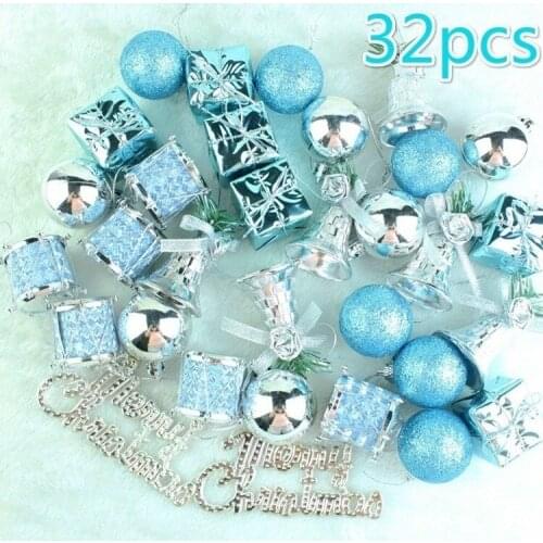 32pcs /set Christmas Ball Tree Hanging Decoration Xmas Ornament Decorations Gift