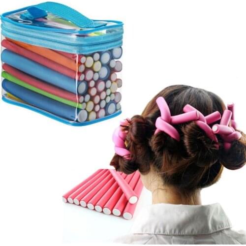 42Pcs Flexible Curling Rods Magic Curler Rod Twist-flex Hair Roller 7 Size Foam Reusable Non Heating Safe Styling Tool Accessory