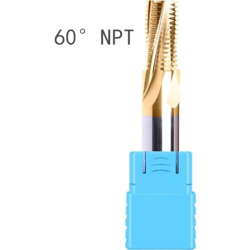 60°NPT NPTF Full Tooth Thread Milling Cutter Carbide Tungsten Steel American End Mill 1/16" 1/8" 1/4"x18 3/8"x18