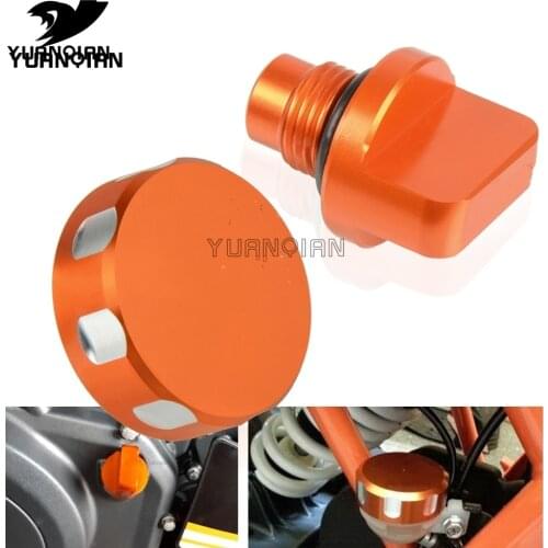 Motorcycle Accessories CNC Aluminum Engine Magnetic Oil Drain Plug motorbike Engine Oil Filter Cover Cap For 390 250 125 200 RC