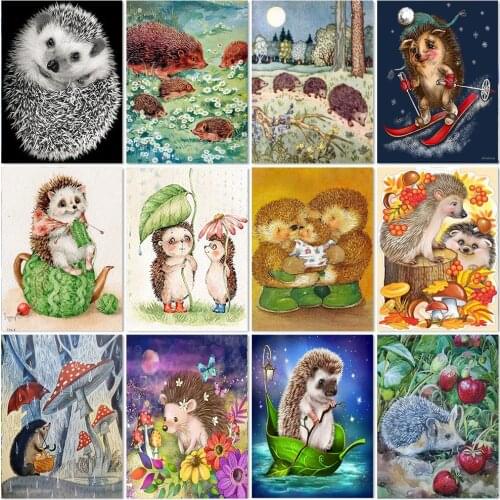 5D Diy Hedgehog Diamond Painting Full Drill Diamond Embroidery Animal Cross Stitch kit Rhinestone Mosaic home Decoration Gift