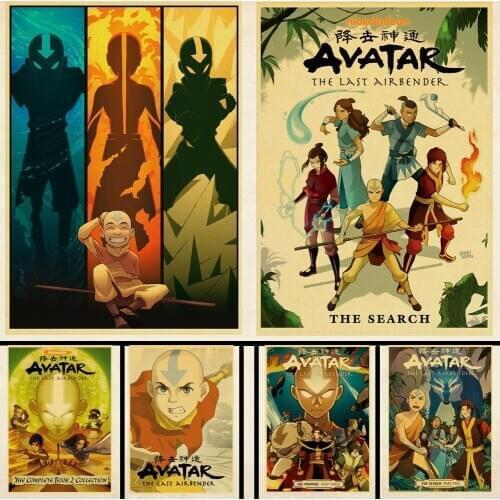 Anime Avatar The Last Airbender retro poster kraft paper material decorative painting decoration living room bedroom bar cafe