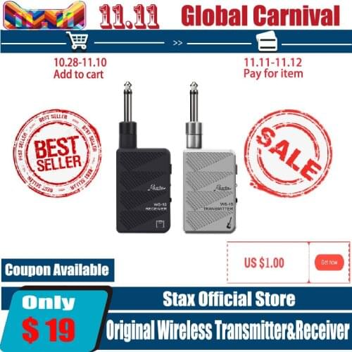 Rowin WS-10 Guitar Wireless System transmitter receiver wireless system transmission with AAA battery or Rechargeable battery
