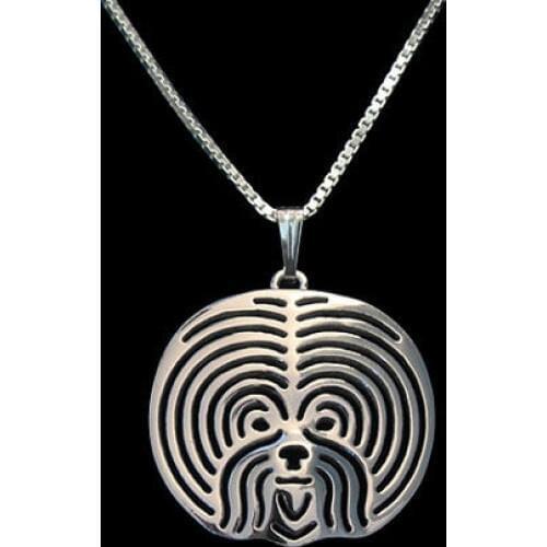 Bichon Frise jewelry - Gold and silver pendant and necklace jewelry Simple abstract animal