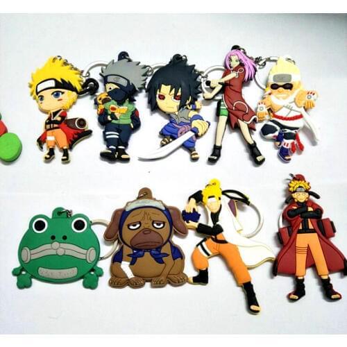 Hot Sale Diy Handmade Pvc Keyfob Japan Anime Naruto Keychain Uzumaki Naruto Keyring Fan Souvenirs Gift Dog Llavero Sasuke Chain