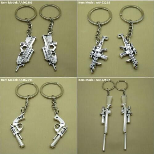 Keychain Keyring Gun Automatic Rifle Pirate Skull Pistol Bag Charms Key Chains Rings