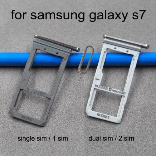 For Samsung Galaxy S7 G930 G930F G930FD G930A G930P Original Phone Housing New SIM Card Adapter And Micro SD Card Tray Holder