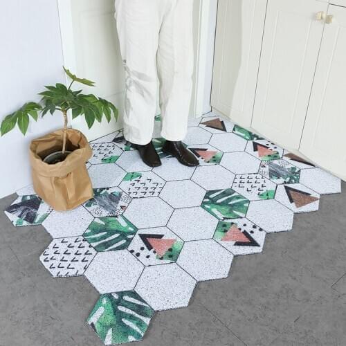 Geometric Pattern Door Mat Carpet Floor Living Room Bedroom Porch Entrance Mat Carpet Anti-slip Washable Freely Cuttable Doormat