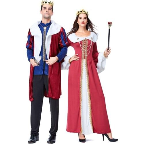 European Court Clothes Medieval British Queen Costume Queen Halloween Costume King Cosplay Costume Costume