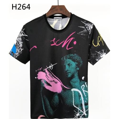 DSQ PHANTOM TURTLE 2021 Summer New T-shirt Men Fashion Print 100% Cotton T Shirts Breathable Quality Tees H264