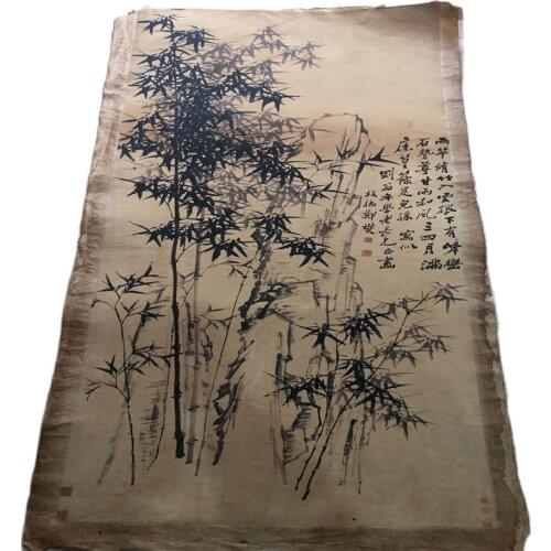 Chinese old Rice Paper Picture Zheng Banqiaos Bamboo Painting