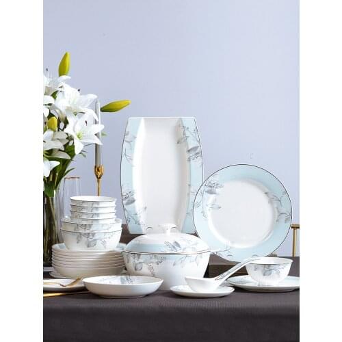 Jingdezhen ceramic bone china tableware dishes bowl plate soup Northern Europe Western steak plate Japanese tableware