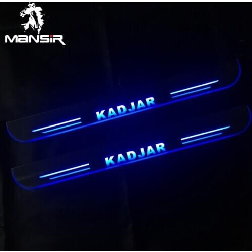 MANSiR LED Door Sill Lights For Renault KADJAR 2015 - 2018 2019 Plate Guard Pathway Welcome Car Scuff Led Light Pedal Light