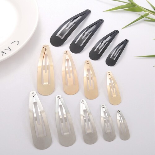 10pcs 40 50 60 70 80mm Water Drop Metal Snap Hair Clips For DIY Hair Clips Jewelry Making Base Accessories