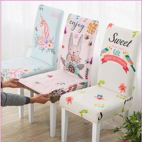 Cute cat pattern Chair cover Spandex elastic removable chair cover elastic anti-dirty wedding restaurant meeting chair cover