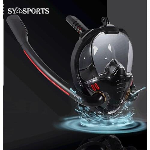 2020 New Adult Men Women Swimming Mask Double Breathing Tube Silicone Full Dry Snorkeling Masks Scuba Diving Goggles Equipment