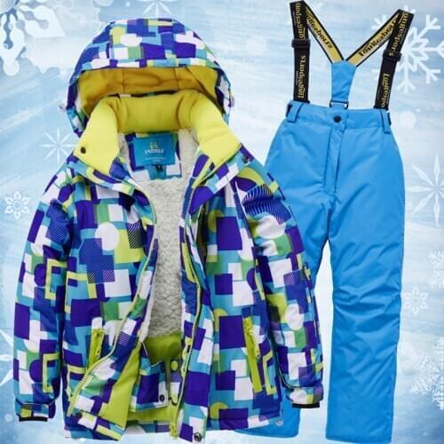 New Boys Girls Ski Suits Warm Waterproof Children Skiing Snowboarding Jackets + Pants Winter Kids Child Ski Clothing Set