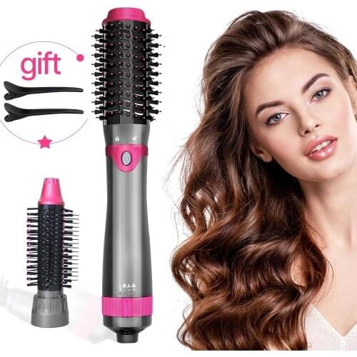 One Step Hair Dryer & Volumizer Salon Hot Air Paddle Styling Brush Negative Ion Generator Hair Straightener Curler