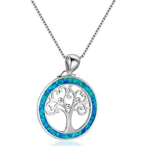 A Uniquely Designed Necklace Full Of Vitality Blue The Tree Of Life Pendant Necklaces For Women Jewelry Fashion Accessory Gifts