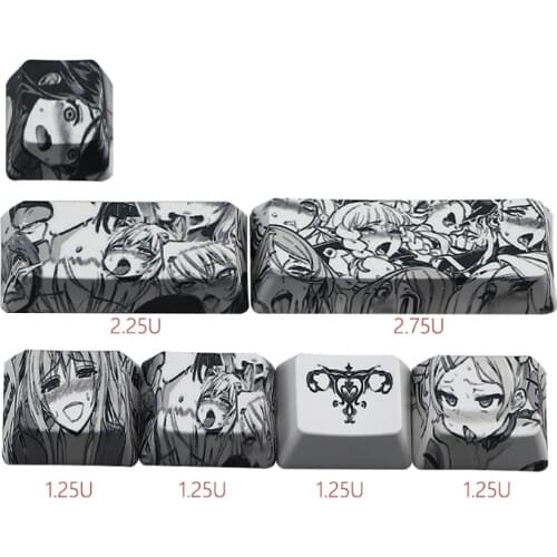 PBT 71 key Ahegao Keycap Dye Sublimation OEM Anime for GK61 GK64 Keyboard Keycap R91A
