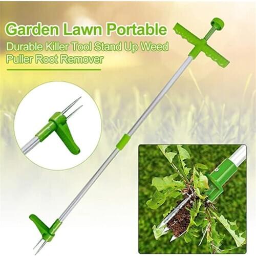 Portable Long Handle Weed Remover Garden Lawn Yard Grass Root Puller Weeder