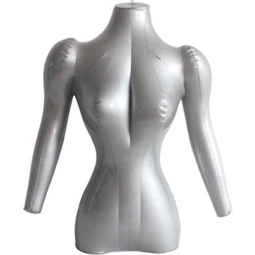 PVC Inflatable Adult Female Mannequin Bust W/ Arms Display Dummy Models