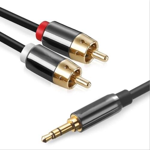 RCA Audio Cable Jack 3.5 to 2 RCA Cable 3.5mm Jack to 2RCA Male Splitter Aux Cable for TV PC Amplifiers DVD Speaker Wire