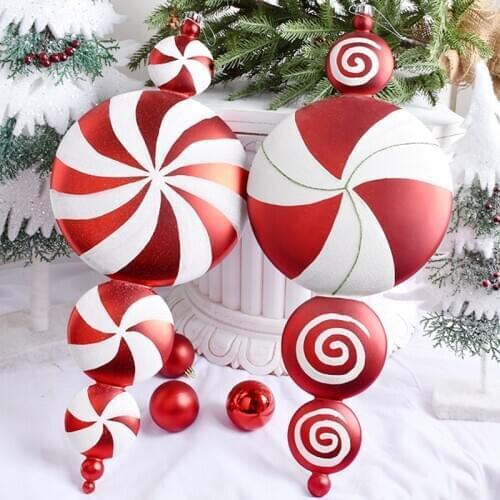 Christmas decorations Christmas scene layout ornaments 60CM red and white gourd shape ornaments wedding props